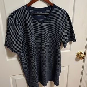 Daniel Buchler Striped V Neck